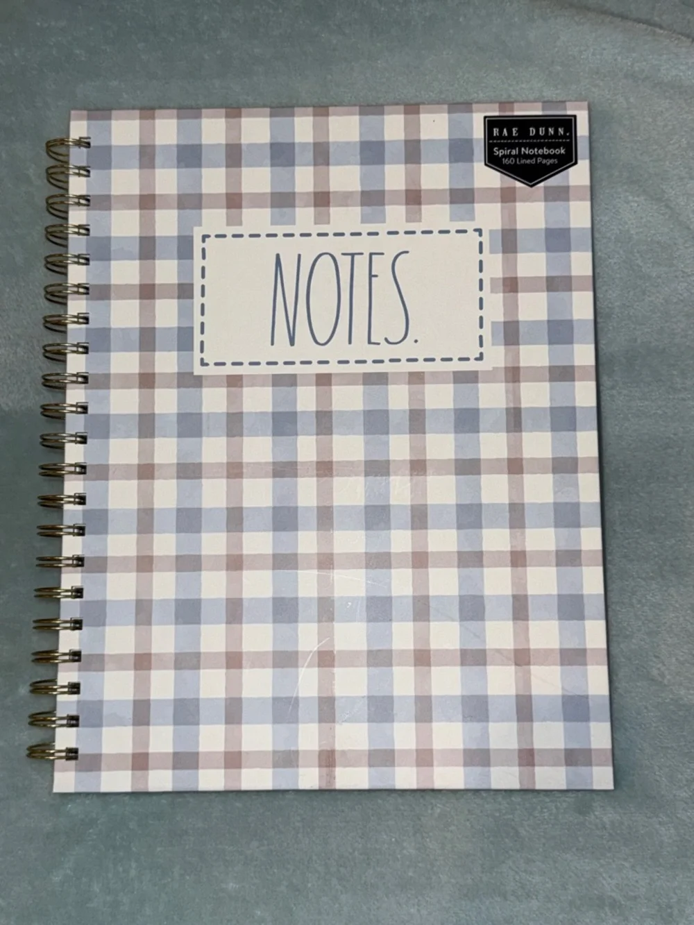 Rae Dunn Blue & Purple Plaid Spiral Notebook